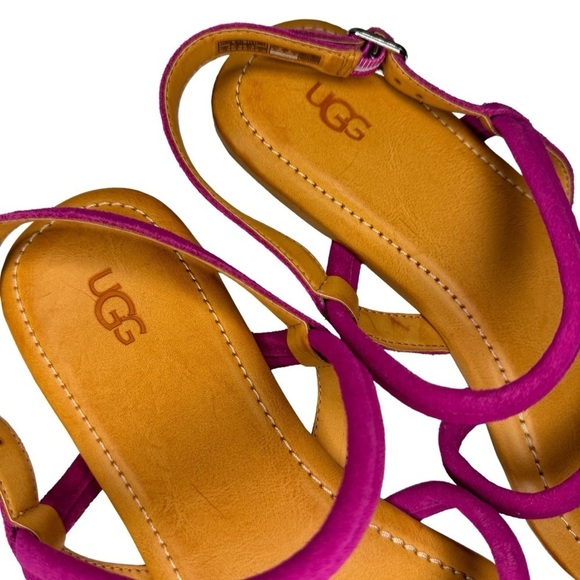 UGG Mytis Fuschia Suede Leather Sandals Women’s Size 10 boho spring summer - Picture 8 of 12
